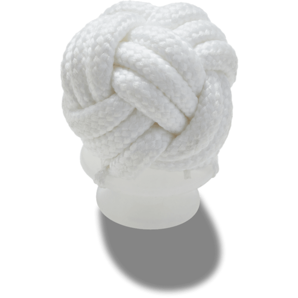White Knotted Puff - Image 2