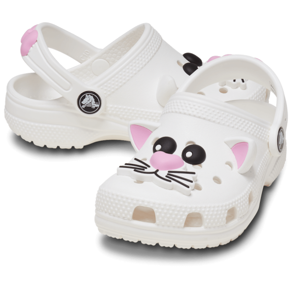 Toddlers Classic I AM White Cat Clog - Image 2